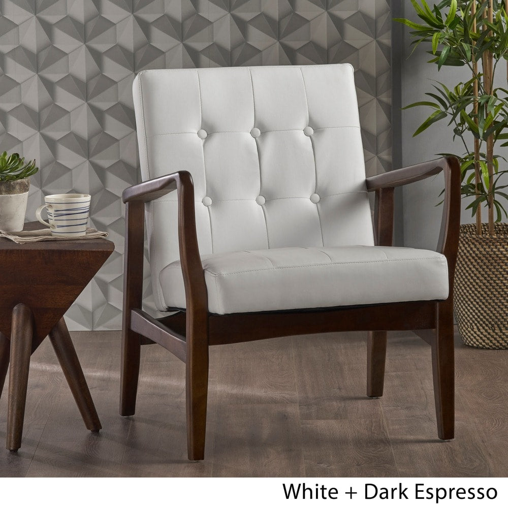 Marcola Mid-century Faux Leather Club Chair by Christopher Knight Home