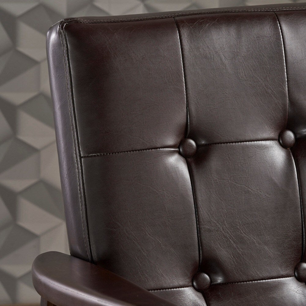 Marcola Mid-century Faux Leather Club Chair by Christopher Knight Home