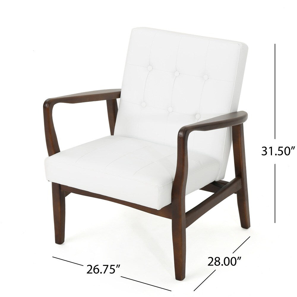 Marcola Mid-century Faux Leather Club Chair by Christopher Knight Home