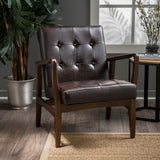 Marcola Mid-century Faux Leather Club Chair by Christopher Knight Home
