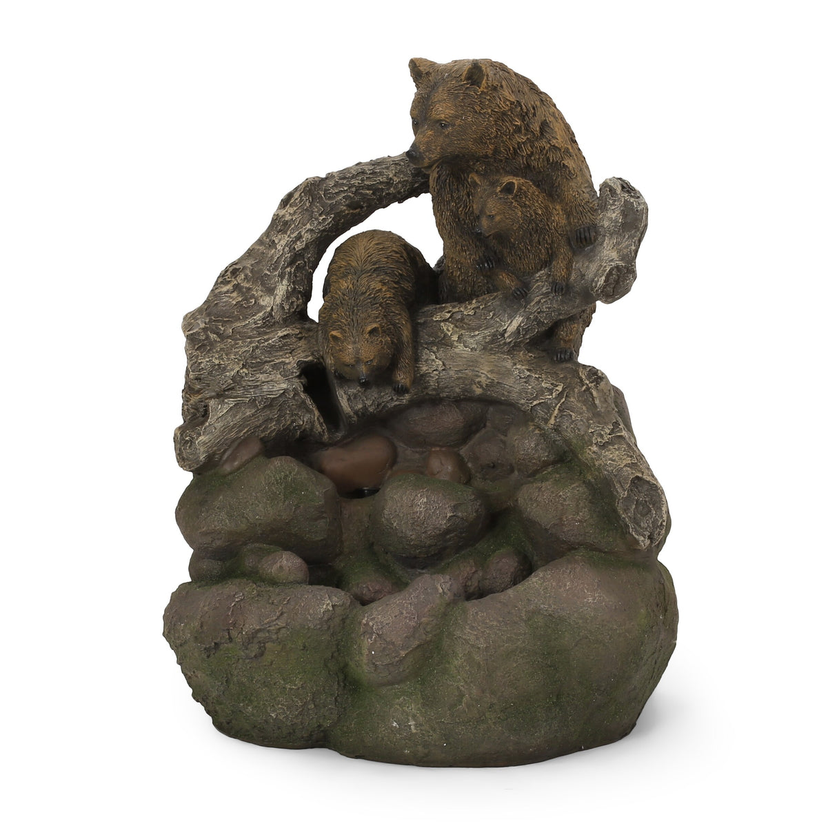 Callan Outdoor Outdoor Bear Family Fountain by Christopher Knight Home