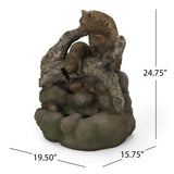Callan Outdoor Outdoor Bear Family Fountain by Christopher Knight Home