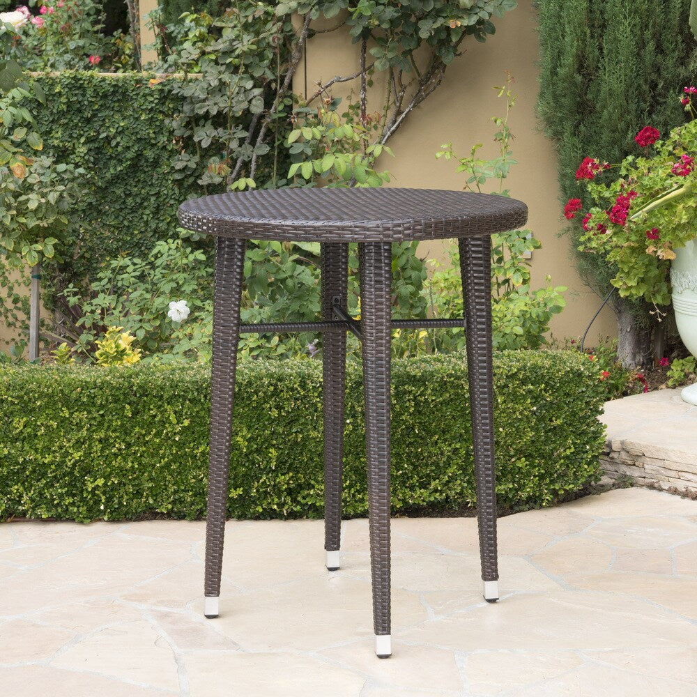 Callum Outdoor 5-piece Wicker 32-inch Round Bar Set by Christopher Knight Home