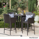 Callum Outdoor 5-piece Wicker 32-inch Round Bar Set by Christopher Knight Home