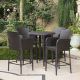 Callum Outdoor 5-piece Wicker 32-inch Round Bar Set by Christopher Knight Home