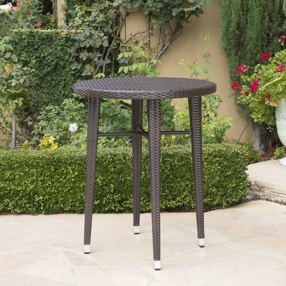 Callum Outdoor 5-piece Wicker 32-inch Round Bar Set by Christopher Knight Home