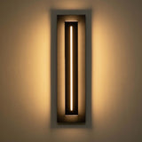 Calvin 1-Light Black LED IP54 Waterproof Aluminum Acrylic Outdoor Wall Light - 17.9 in. H x 4.7 in. W x 2 in. D