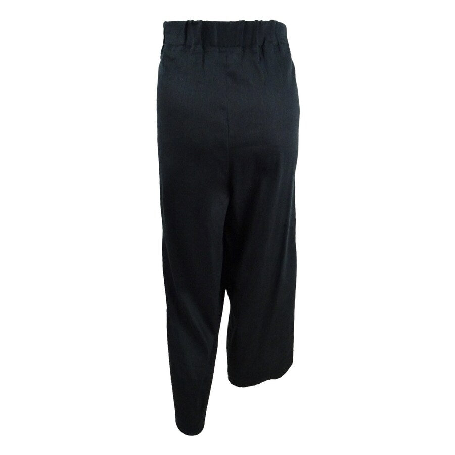 Calvin Klein Women's Chino Stretch Linen Pants (M, Black)