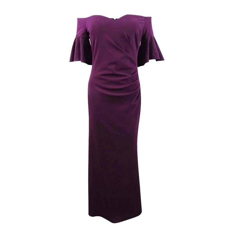 Calvin Klein Women's Off-The-Shoulder Sweetheart Gown (2, Aubergine)