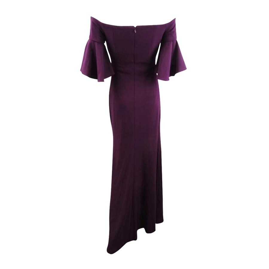 Calvin Klein Women's Off-The-Shoulder Sweetheart Gown (2, Aubergine)
