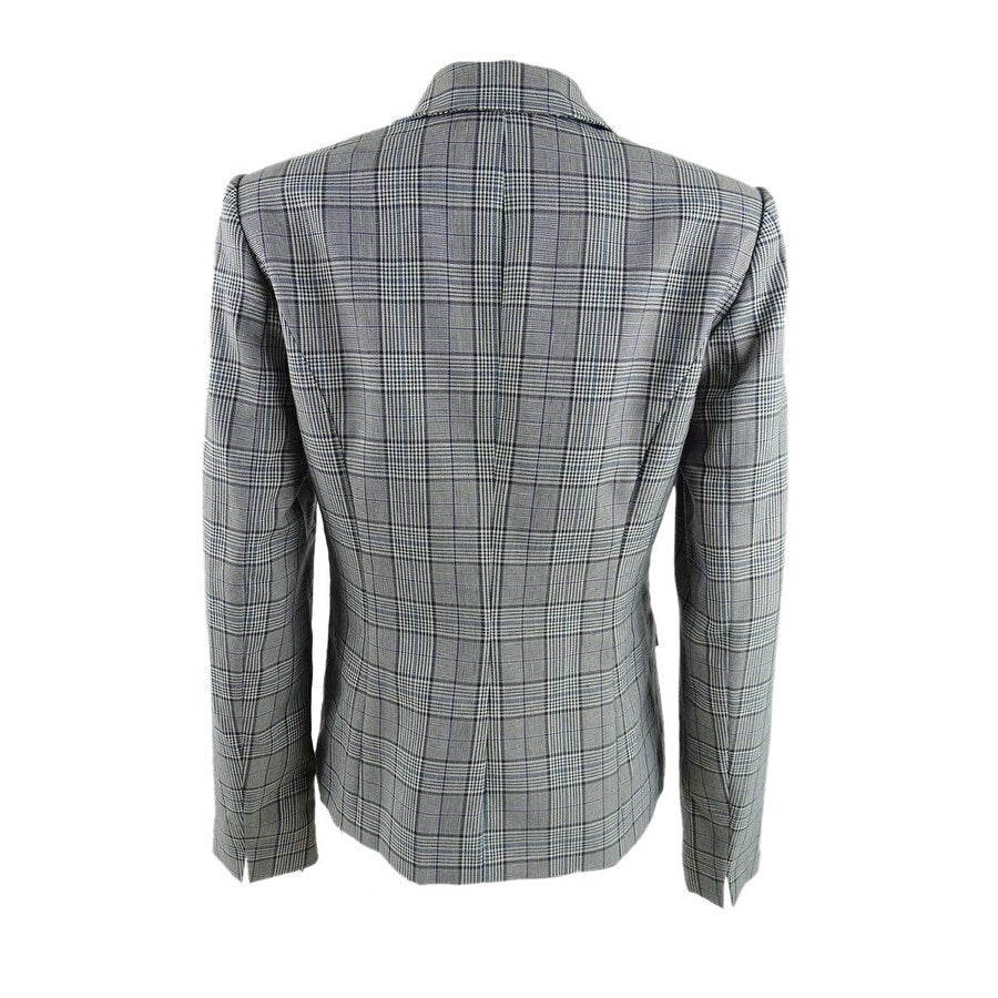 Calvin Klein Women's Plaid One-Button Blazer
