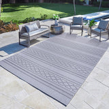 Gertmenian Calypso Biella Modern Bohemian Gray Flatweave Indoor/ Outdoor Area Rug