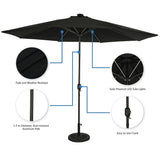 Island Umbrella Calypso II 11-ft Octagon Market Umbrella with Solar LED Strip Lights