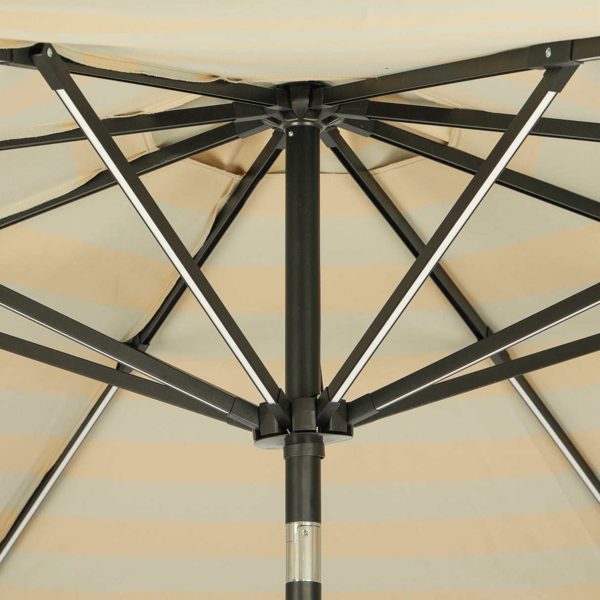 Island Umbrella Calypso II 11-ft Octagon Market Umbrella with Solar LED Strip Lights