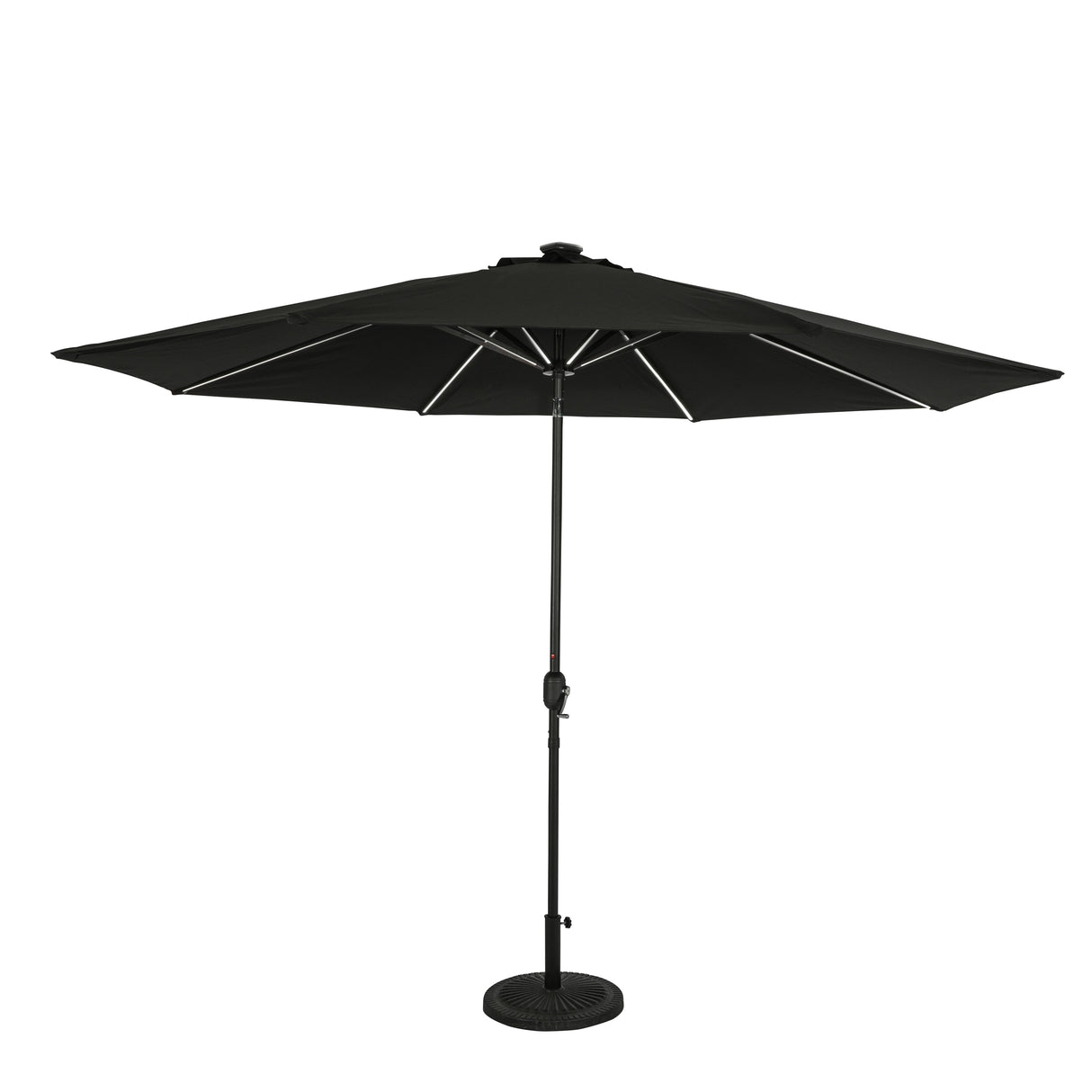 Island Umbrella Calypso II 11-ft Octagon Market Umbrella with Solar LED Strip Lights