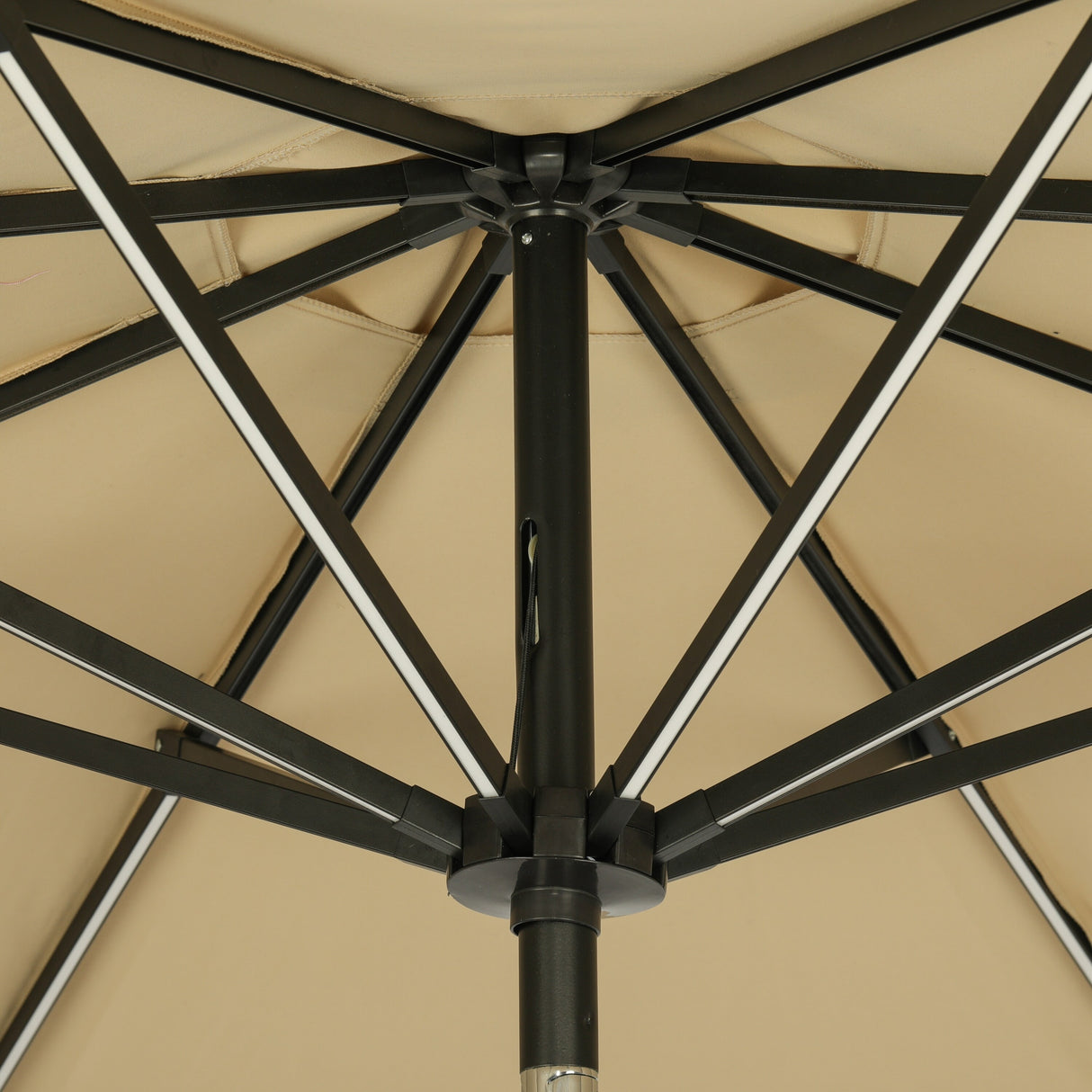 Island Umbrella Calypso II 11-ft Octagon Market Umbrella with Solar LED Strip Lights