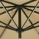 Island Umbrella Calypso II 11-ft Octagon Market Umbrella with Solar LED Strip Lights