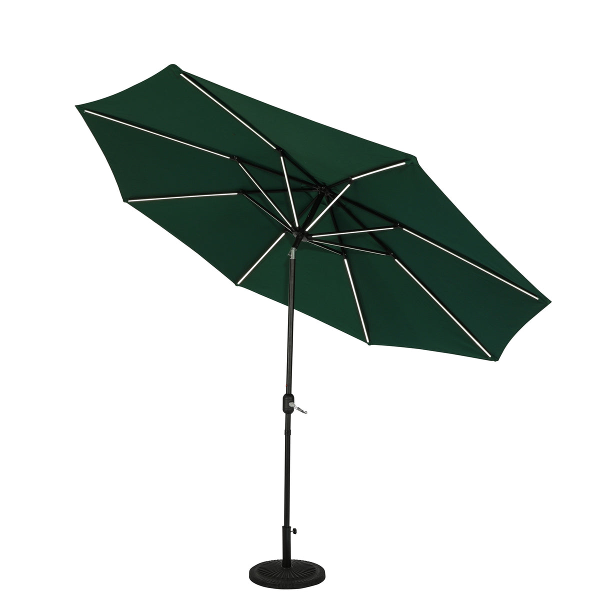 Island Umbrella Calypso II 11-ft Octagon Market Umbrella with Solar LED Strip Lights
