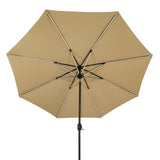 Island Umbrella Calypso II 11-ft Octagon Market Umbrella with Solar LED Strip Lights