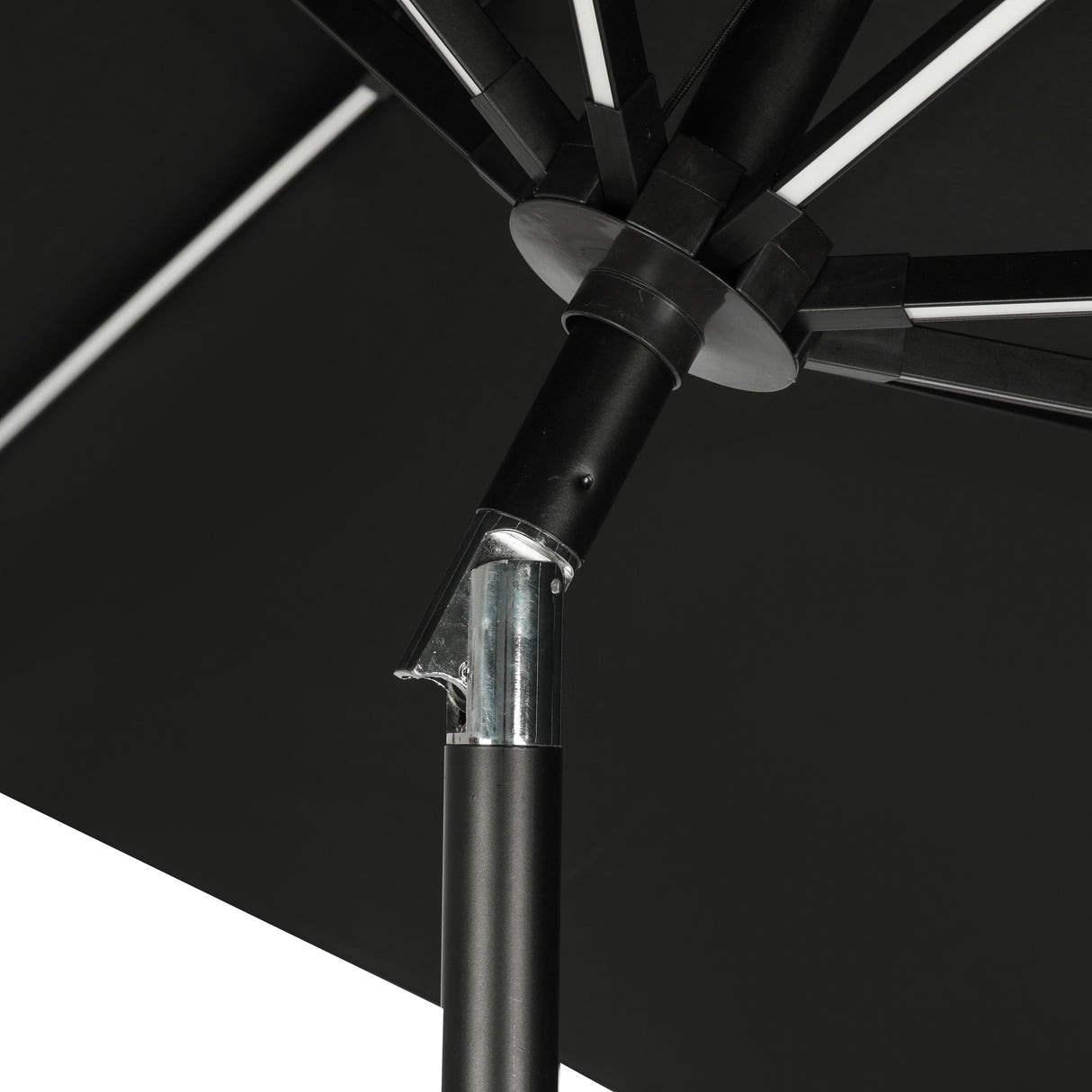 Island Umbrella Calypso II 11-ft Octagon Market Umbrella with Solar LED Strip Lights