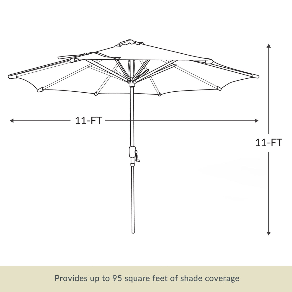 Island Umbrella Calypso II 11-ft Octagon Market Umbrella with Solar LED Strip Lights