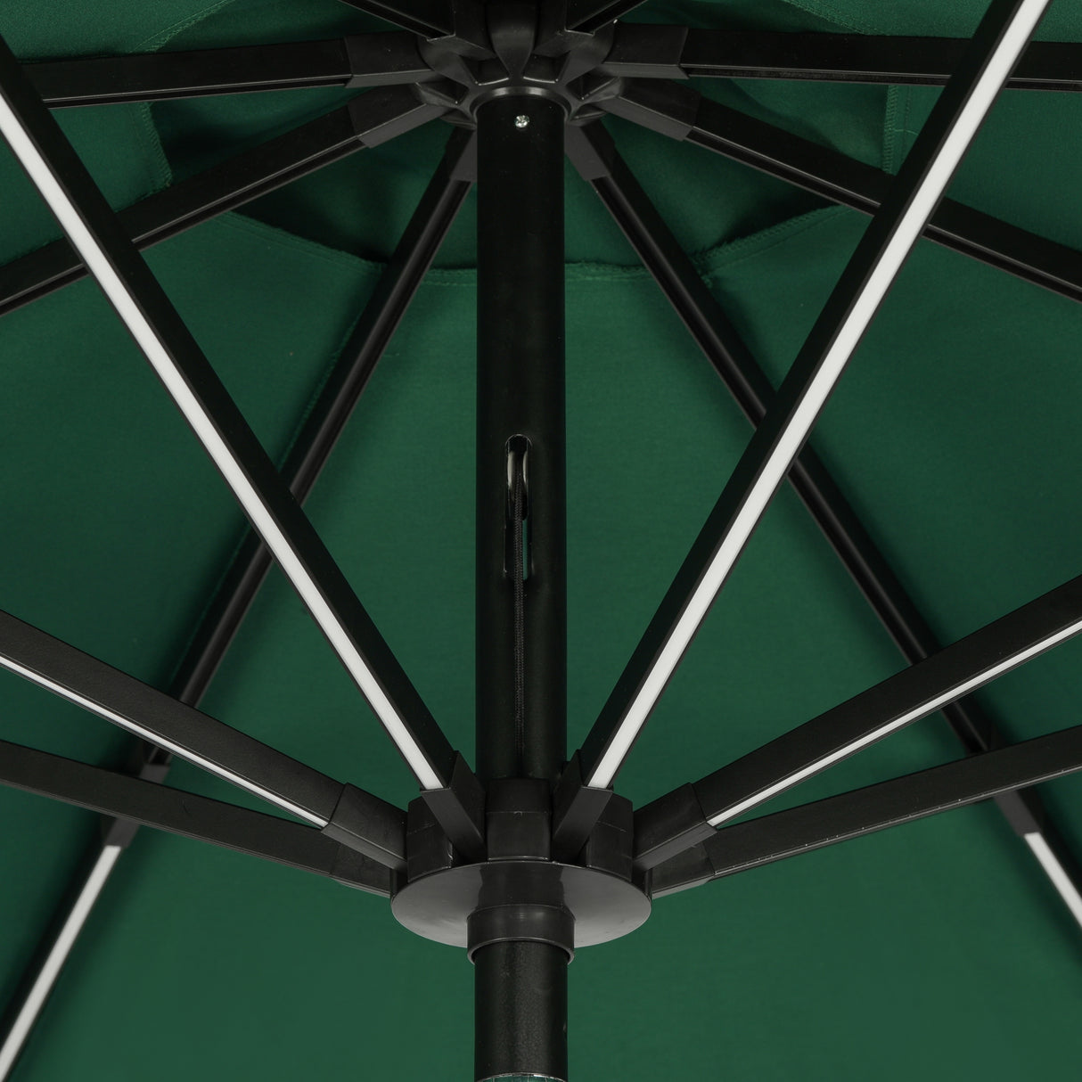 Island Umbrella Calypso II 11-ft Octagon Market Umbrella with Solar LED Strip Lights