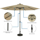 Island Umbrella Calypso II 11-ft Octagon Market Umbrella with Solar LED Strip Lights