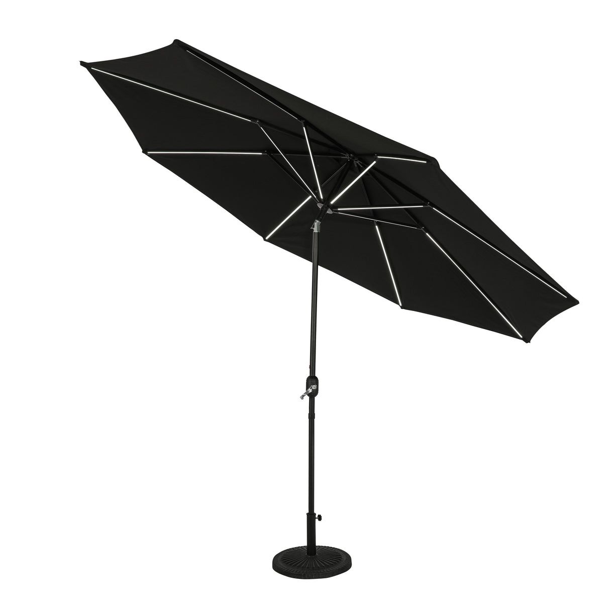 Island Umbrella Calypso II 11-ft Octagon Market Umbrella with Solar LED Strip Lights