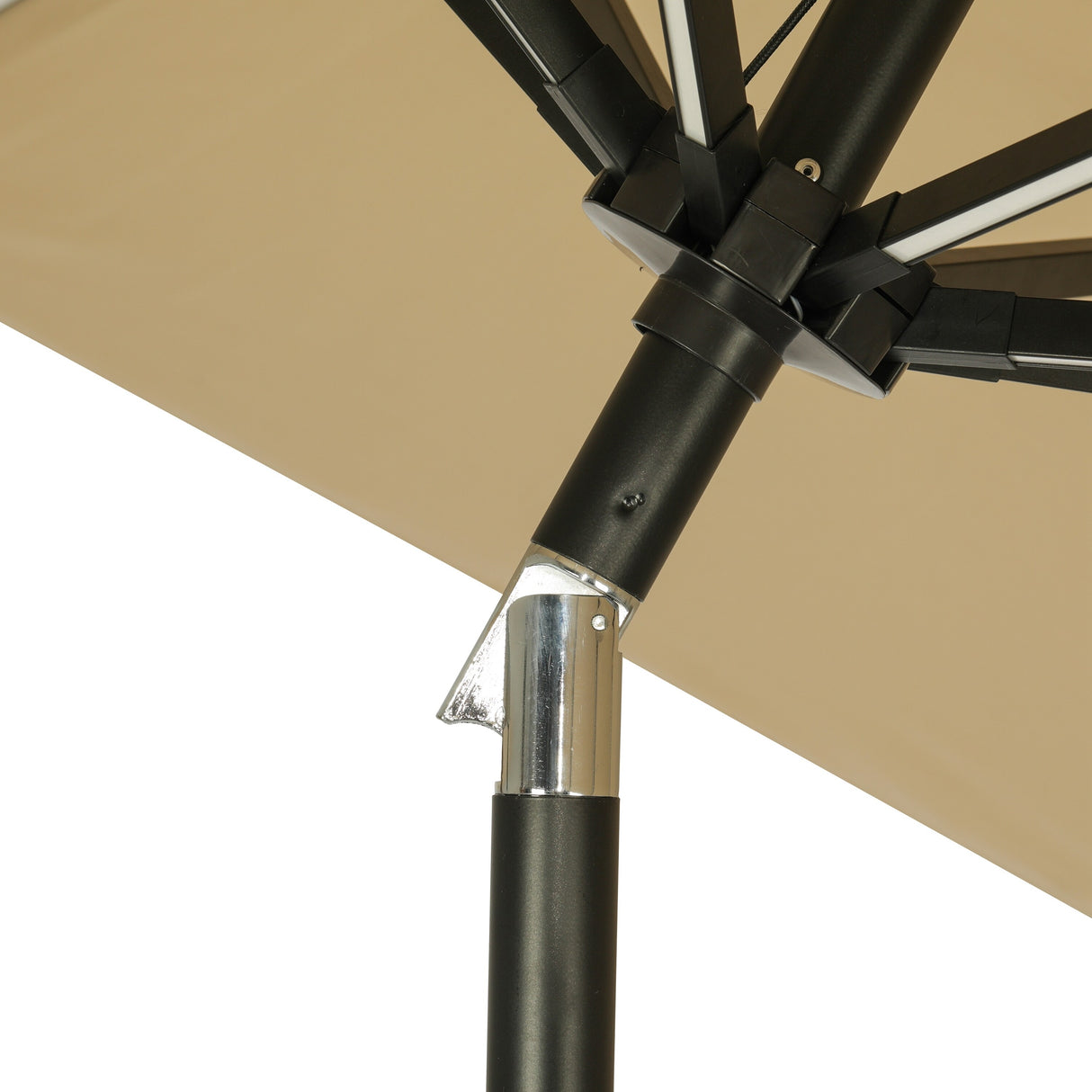 Island Umbrella Calypso II 11-ft Octagon Market Umbrella with Solar LED Strip Lights