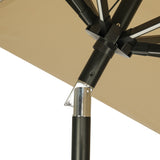 Island Umbrella Calypso II 11-ft Octagon Market Umbrella with Solar LED Strip Lights