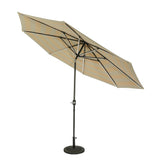 Island Umbrella Calypso II 11-ft Octagon Market Umbrella with Solar LED Strip Lights