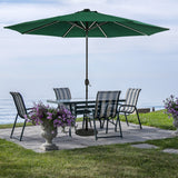 Island Umbrella Calypso II 11-ft Octagon Market Umbrella with Solar LED Strip Lights