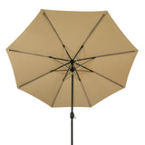 Island Umbrella Calypso II 11-ft Octagon Market Umbrella with Solar LED Strip Lights