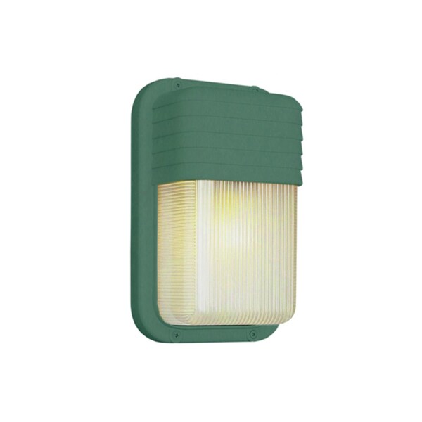 Cambridge 1-Light Verde Green 6.5 in. Outdoor Flush Mount with Clear Polycarbonate