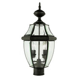 Cambridge Black Finish Outdoor Post Head With A Beveled Shade
