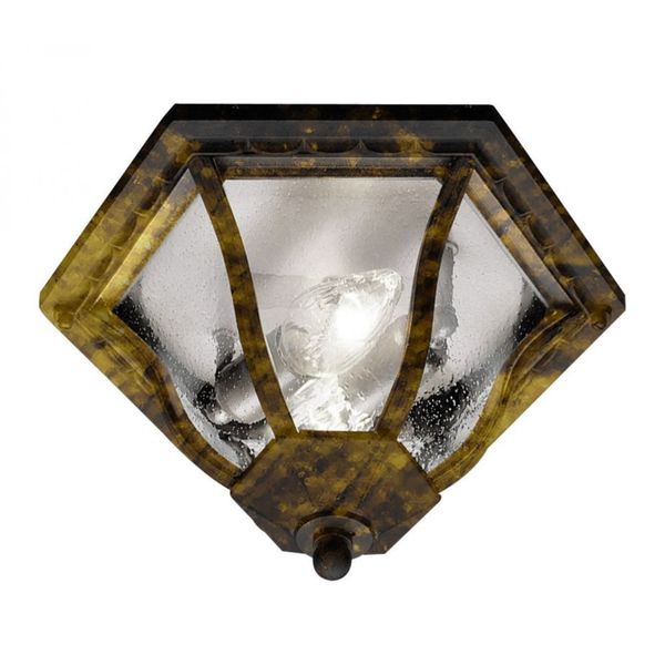 Cambridge Black Gold Finish Flush Mount With A Seeded Shade