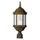 Cambridge Black Gold Finish Outdoor Post Head With A Beveled Shade