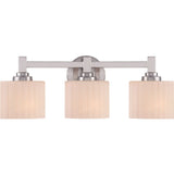 Cambridge Brushed Nickel Finish Bath Vanity With Opal Shades