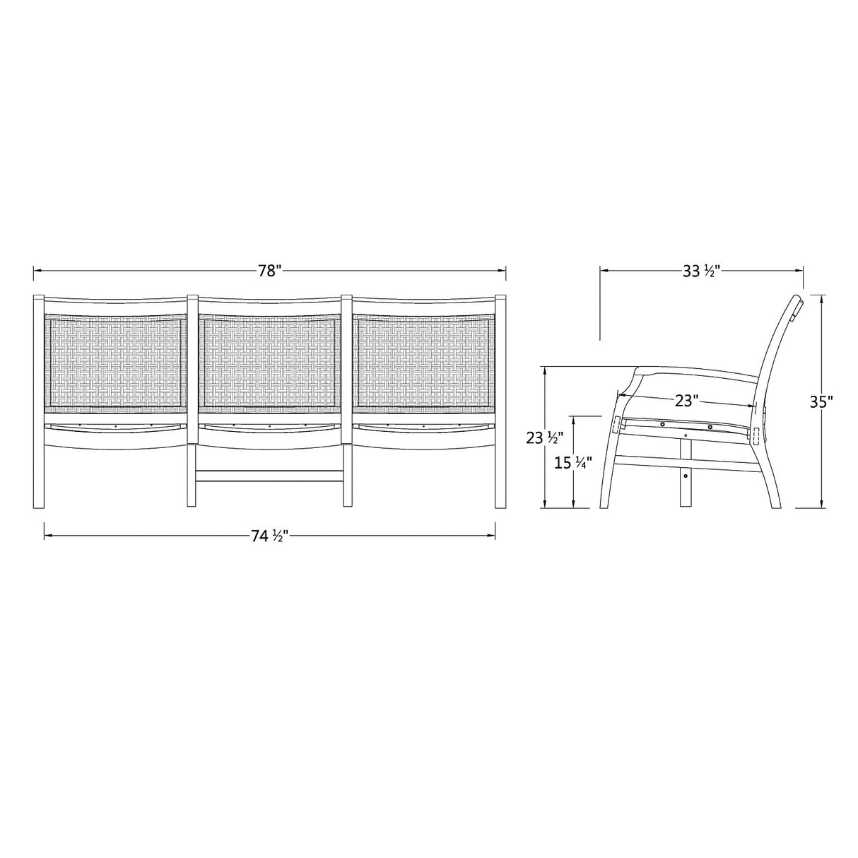 Cambridge Casual Zuma Teak Wicker Outdoor Sofa