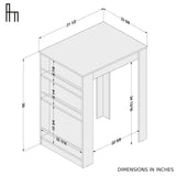 Cambridge Stylish Bar Table, Brown Finish, Wine Storage