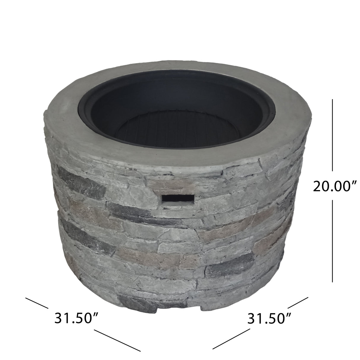 Camila Outdoor 32-Inch Wood Burning Light-Weight Concrete Round Fire Pit by Christopher Knight Home
