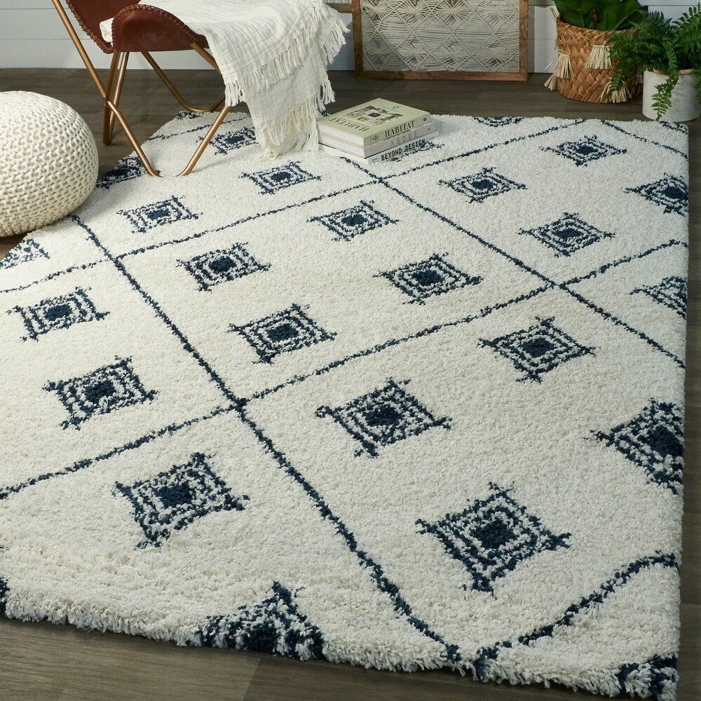 Camila Trellis Shag Area Rug