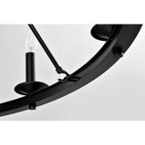 Camilla Candle Style Wagon Wheel 45 Inch Chandelier Matte Black Finish with 15 Light