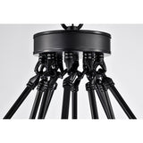 Camilla Candle Style Wagon Wheel 45 Inch Chandelier Matte Black Finish with 15 Light