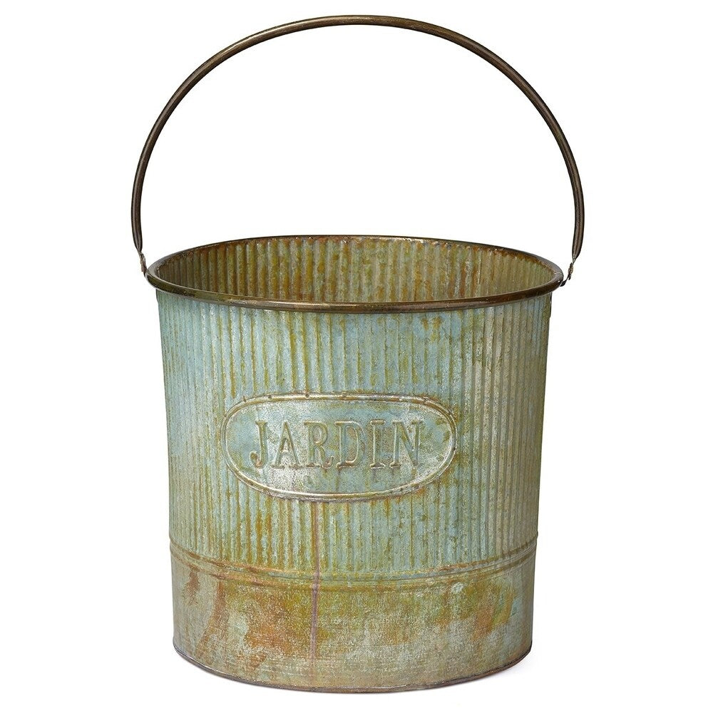 Camilla Galvanized Buckets with Rusted Finish - Set of 3