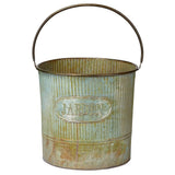 Camilla Galvanized Buckets with Rusted Finish - Set of 3
