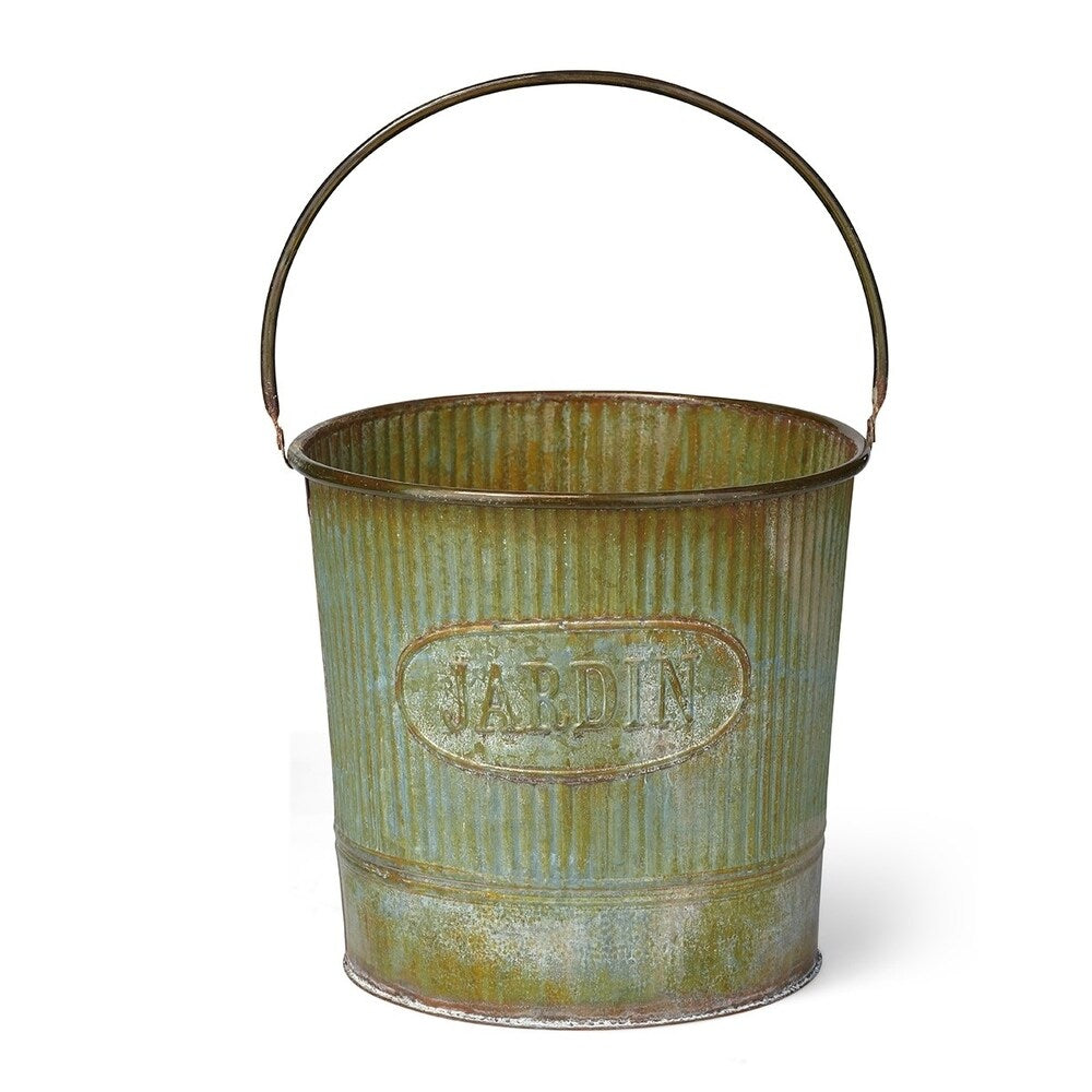 Camilla Galvanized Buckets with Rusted Finish - Set of 3