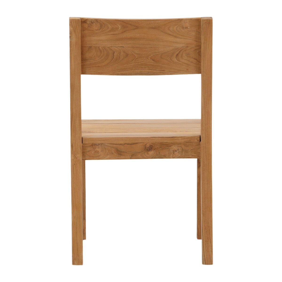 Kezia Teak Outdoor Dining Armless Chair, Natural (Set of 2)