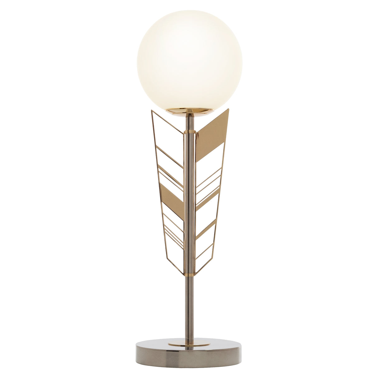Camille River of Goods Gold and White Metal and Glass Novelty 19.5-Inch Table Lamp - 5.875" x 5.875" x 19.5"