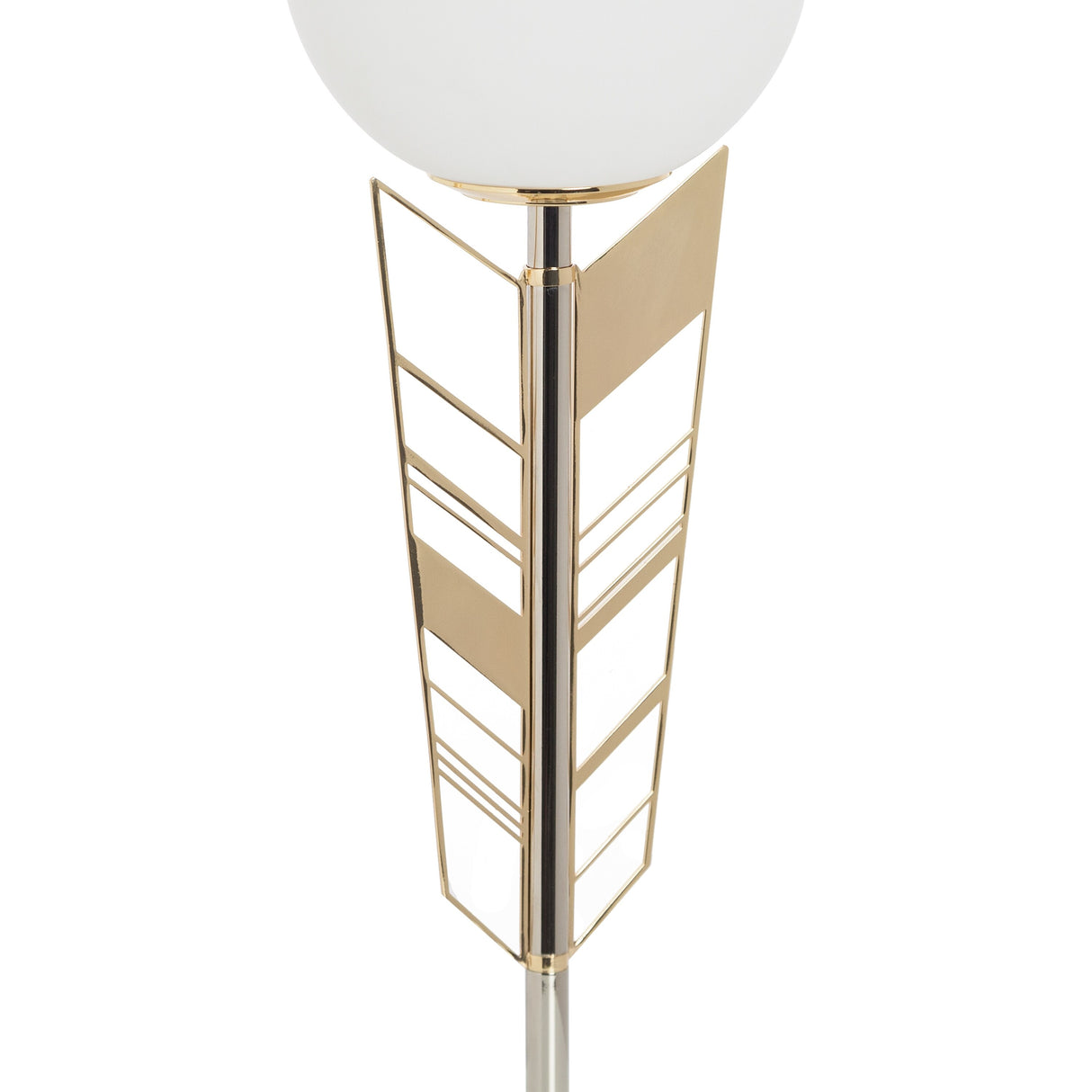 Camille River of Goods Gold and White Metal and Glass Novelty 19.5-Inch Table Lamp - 5.875" x 5.875" x 19.5"